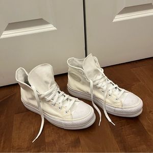 White and off-white platform converse